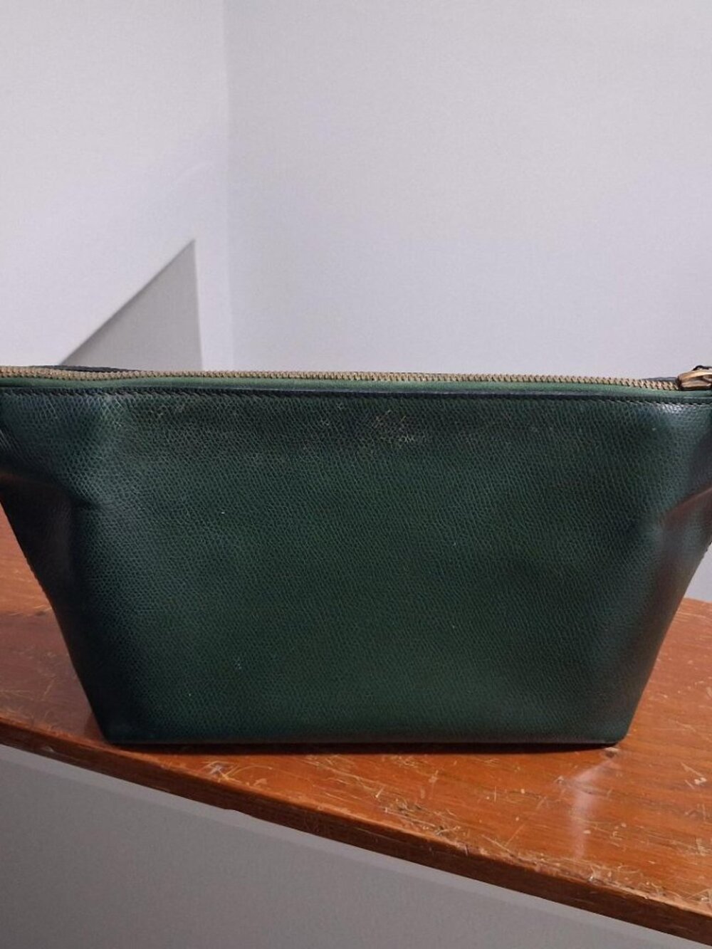 Celine Textured Leather Zippered Pouch - Cosmetic Case - Clutch